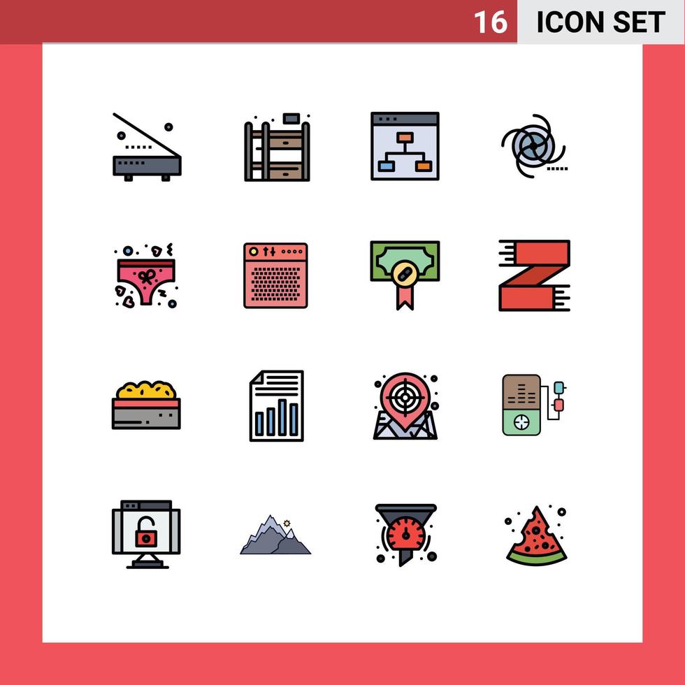 conjunto do 16 moderno ui ícones símbolos sinais para gravitacional campo navegador cosmos equipe editável criativo vetor Projeto elementos
