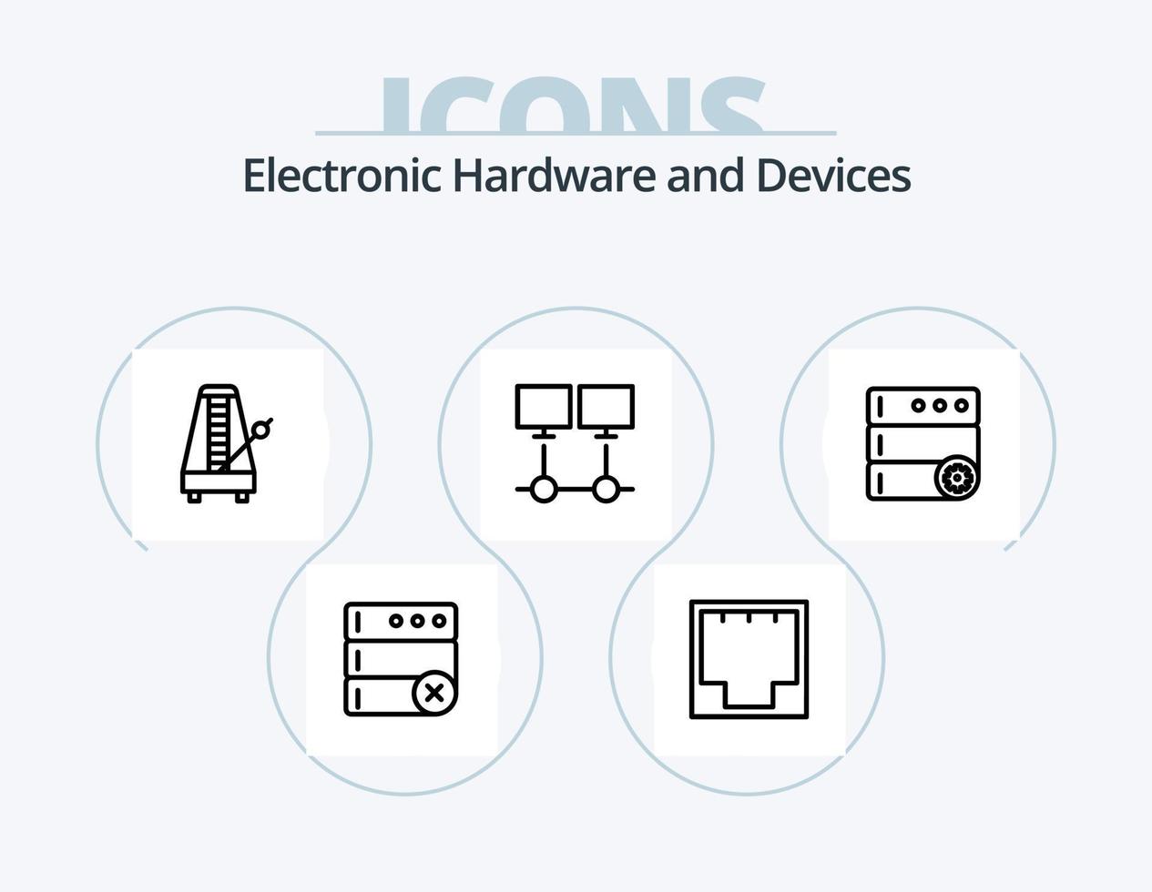 dispositivos linha ícone pacote 5 ícone Projeto. servidor. Internet. rede. conexão. servir vetor