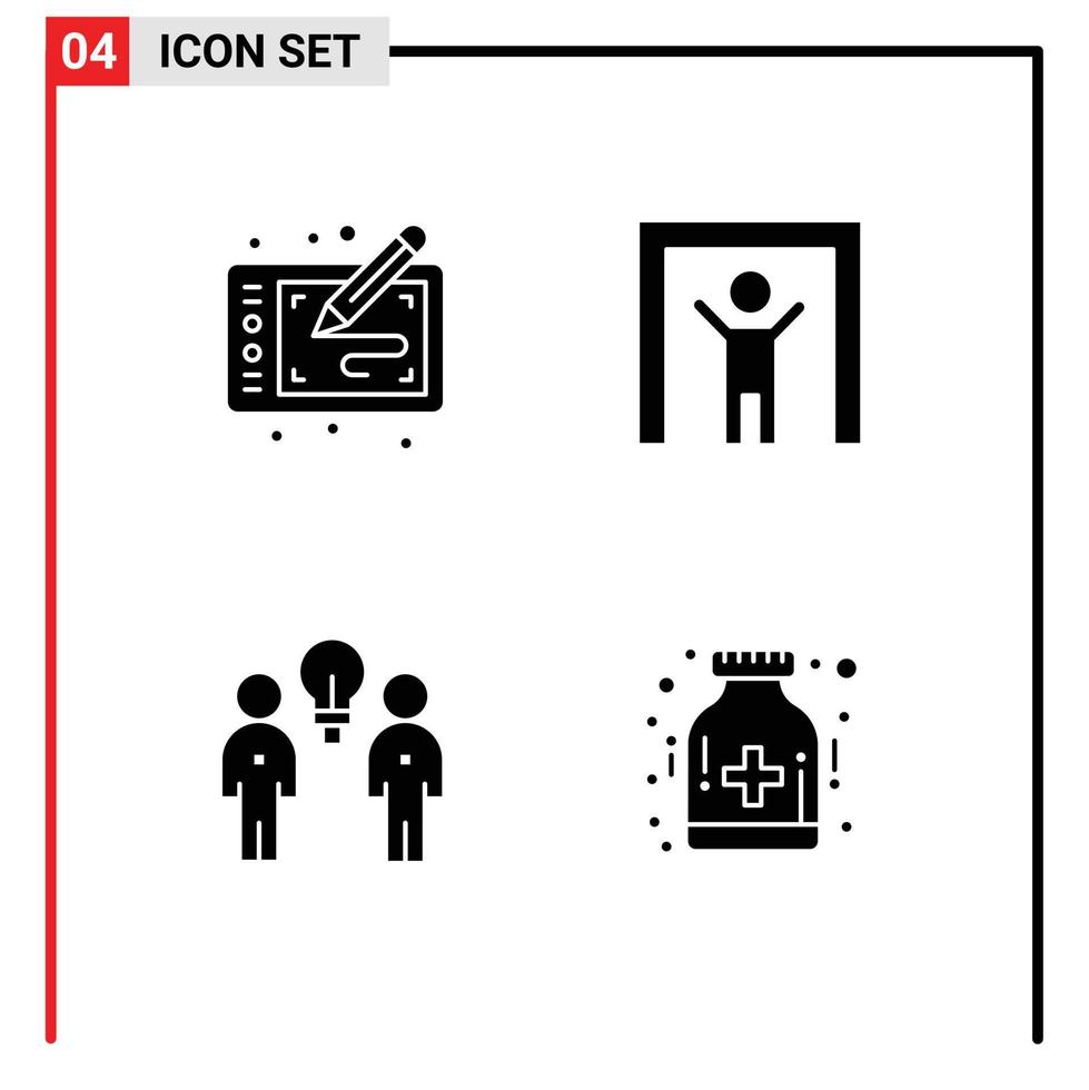 conjunto do 4 moderno ui ícones símbolos sinais para gráfico idéia artes scanner equipe editável vetor Projeto elementos