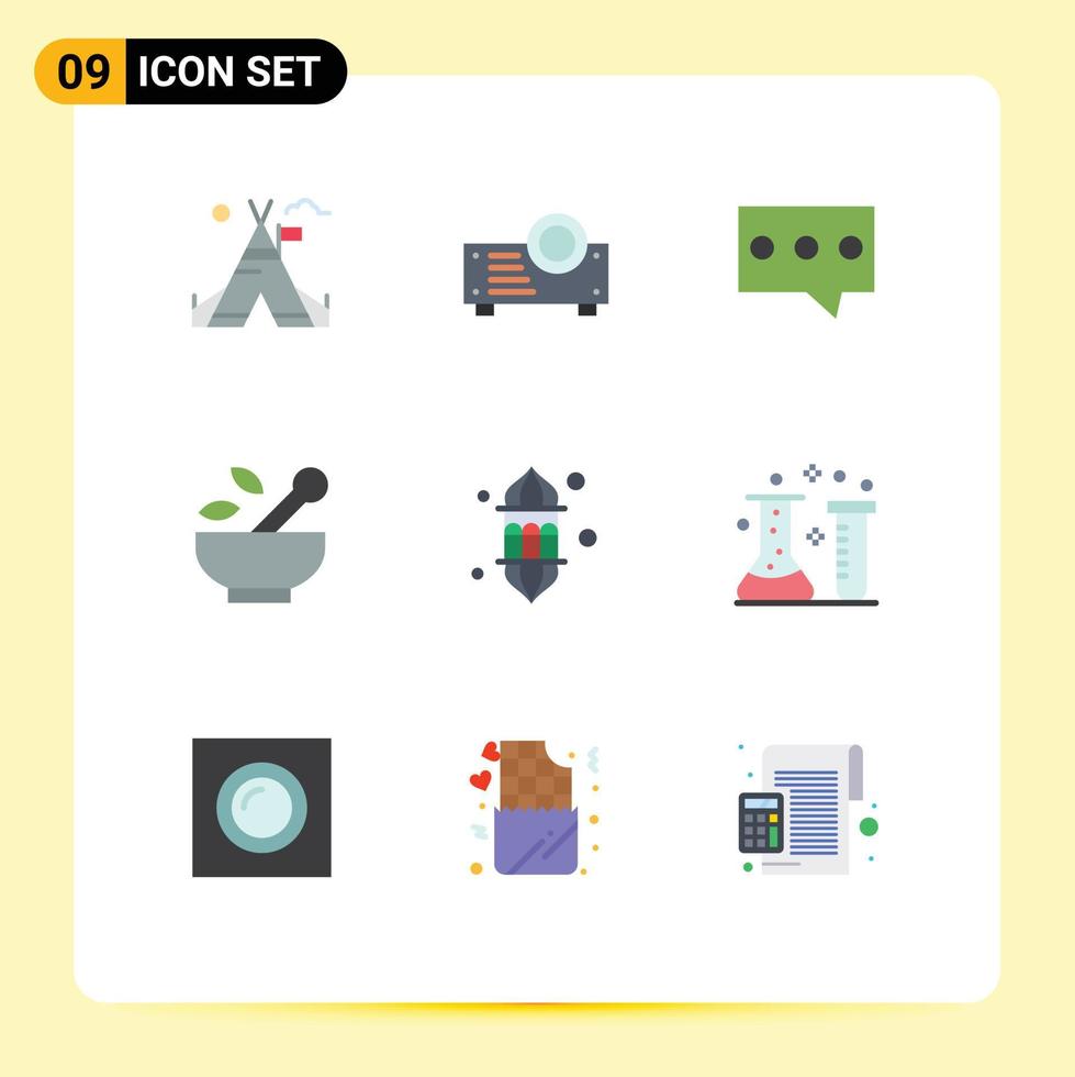 9 do utilizador interface plano cor pacote do moderno sinais e símbolos do luminária luz dica lanterna remédio editável vetor Projeto elementos