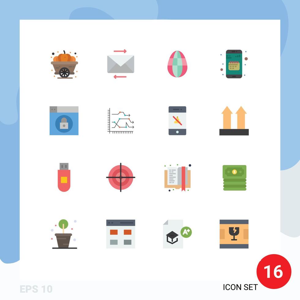 pacote do 16 moderno plano cores sinais e símbolos para rede impressão meios de comunicação tal Como trava rede Páscoa Móvel calendário editável pacote do criativo vetor Projeto elementos