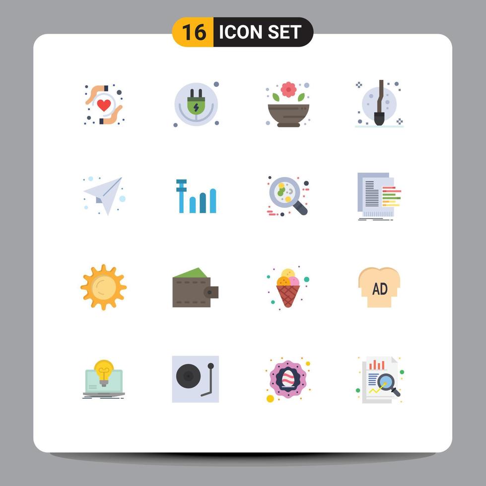 16 do utilizador interface plano cor pacote do moderno sinais e símbolos do plano mensagem argamassa bruxa mosca editável pacote do criativo vetor Projeto elementos