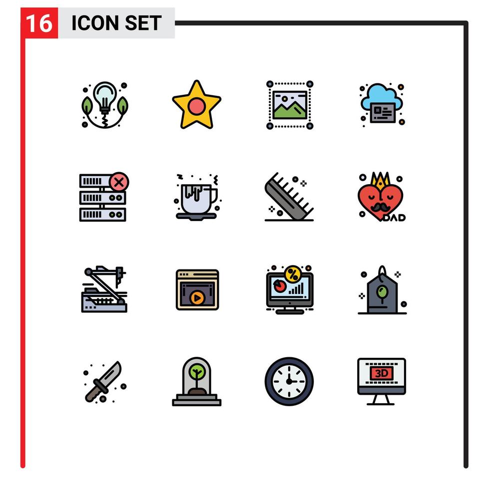 do utilizador interface pacote do 16 básico plano cor preenchidas linhas do servidor base de dados gráfico nuvem página editável criativo vetor Projeto elementos