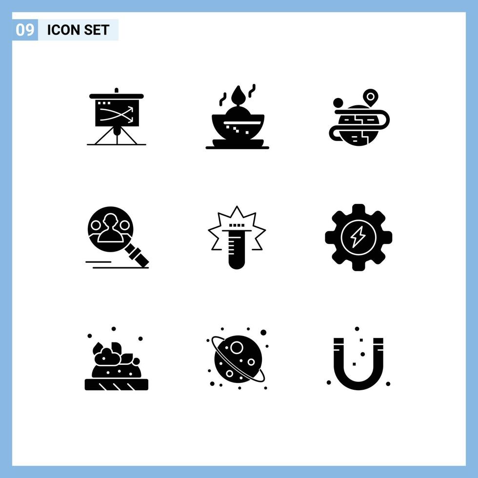 conjunto do 9 moderno ui ícones símbolos sinais para teste do utilizador criativo procurar encontrar editável vetor Projeto elementos
