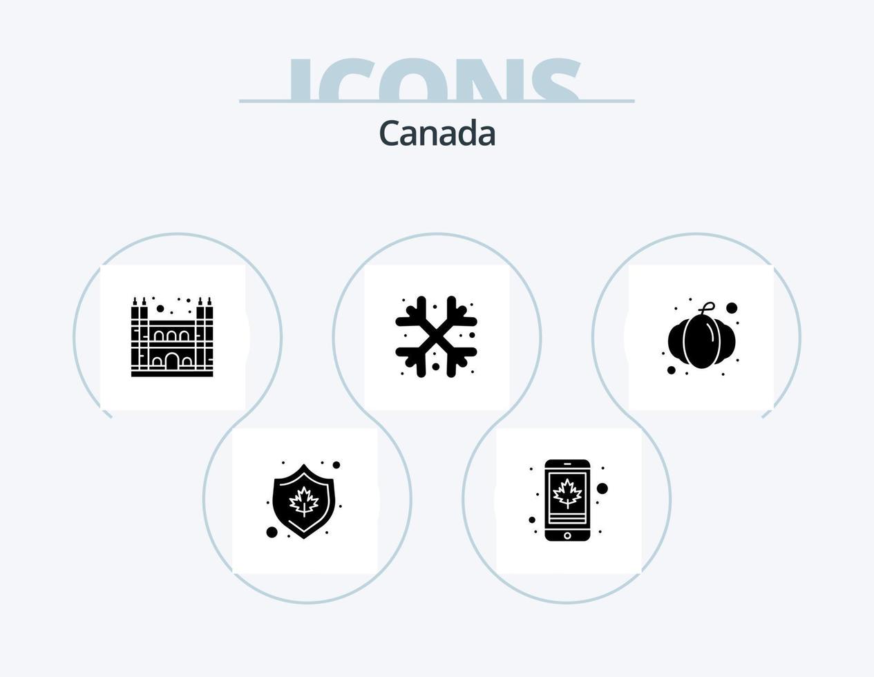 Canadá glifo ícone pacote 5 ícone Projeto. dia das Bruxas. caricatural. inverno. neve vetor