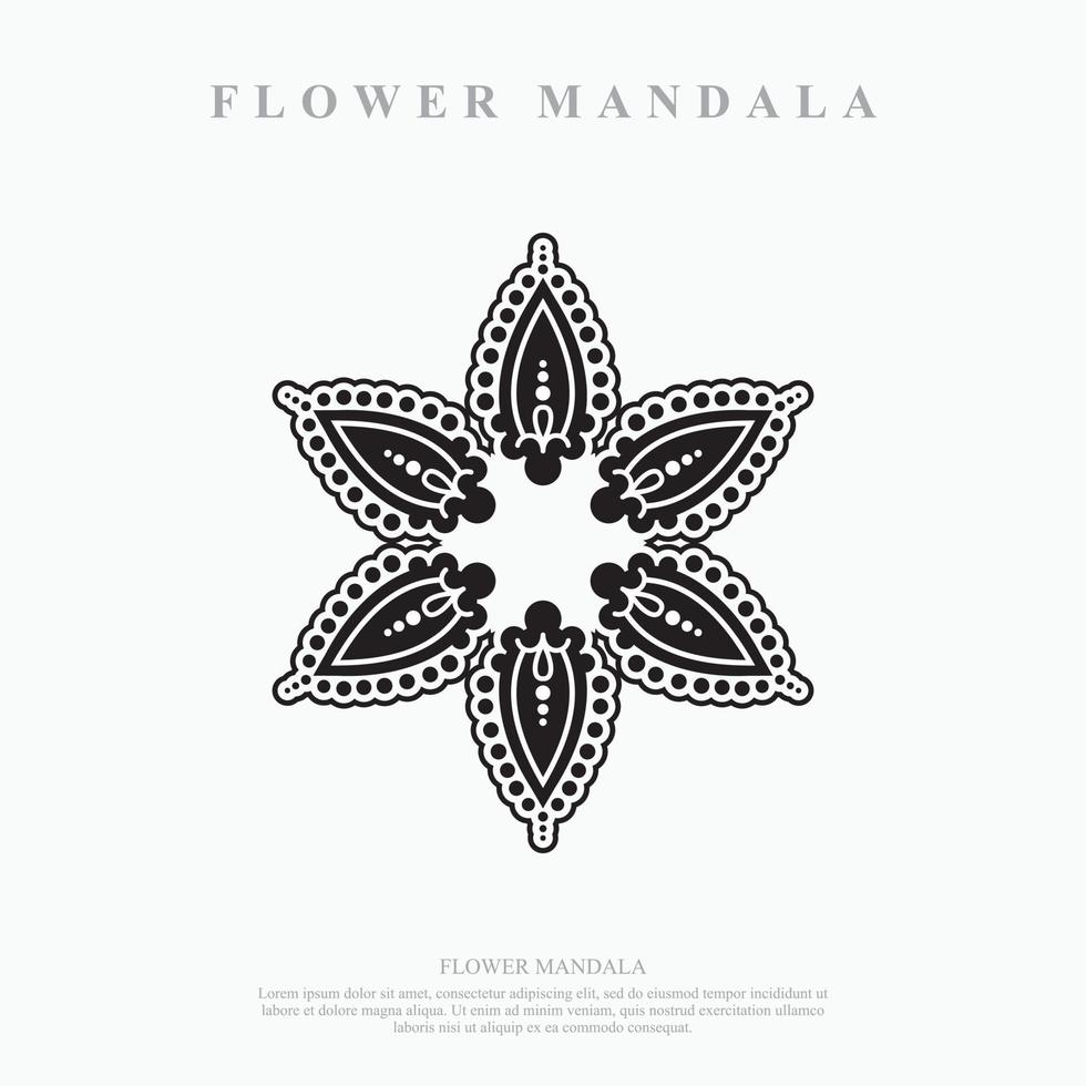 mandala de flores. elementos decorativos vintage. padrão oriental, ilustração vetorial. vetor