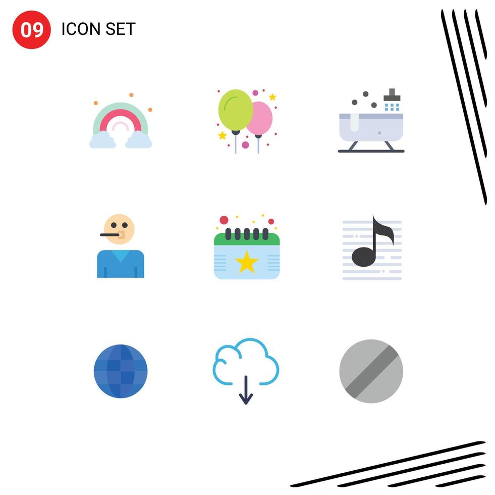 plano cor pacote do 9 universal símbolos do dia apoiante banheira Apoio, suporte pessoas editável vetor Projeto elementos