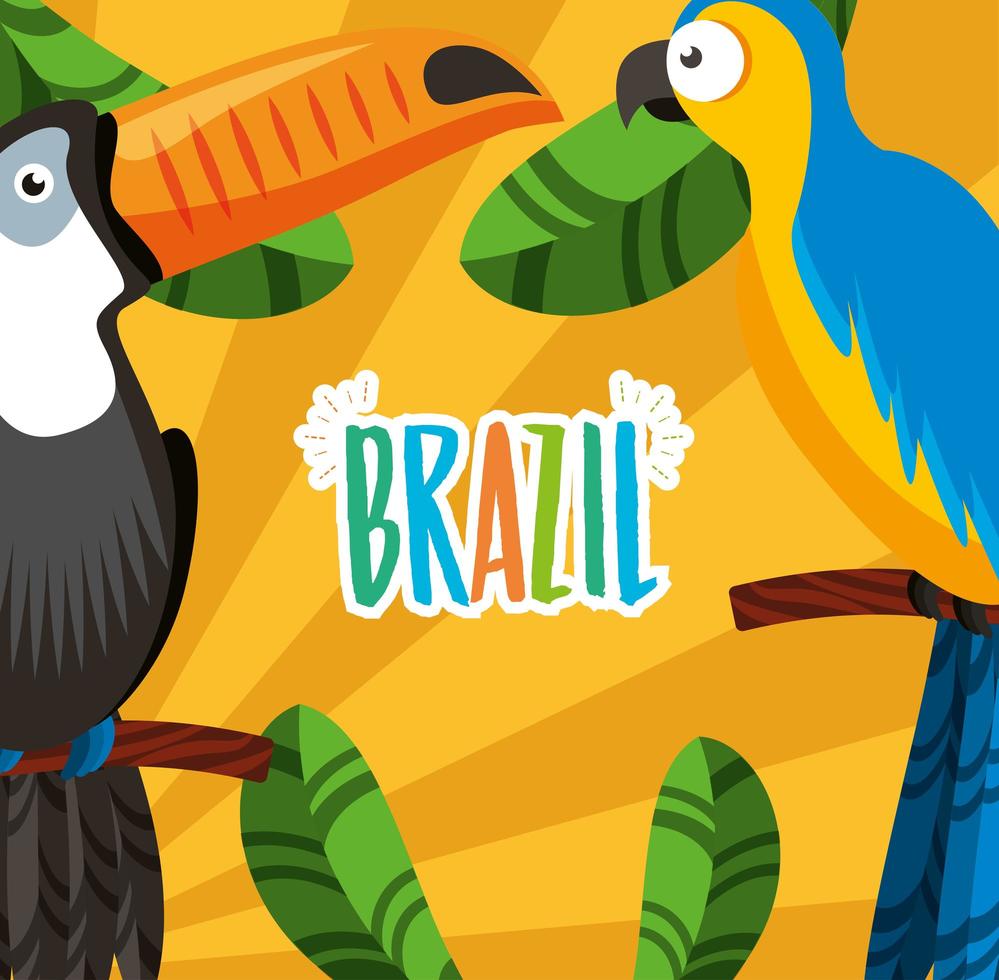 celebração do carnaval brasileiro com letras e tucano vetor