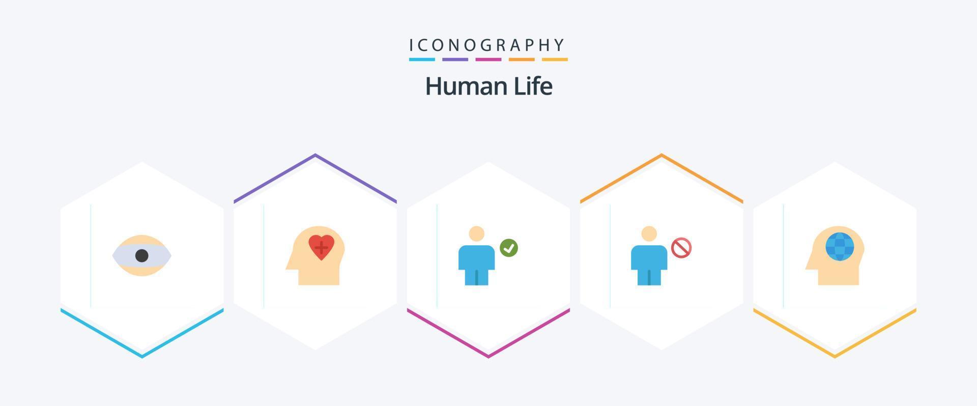 humano 25 plano ícone pacote Incluindo face. negado. corpo. corpo. avatar vetor