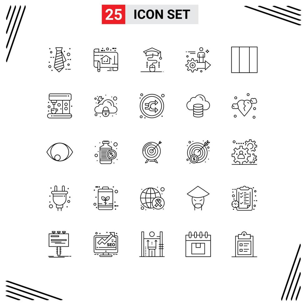 25 linha conceito para sites Móvel e apps rede do utilizador rato seta configuração editável vetor Projeto elementos
