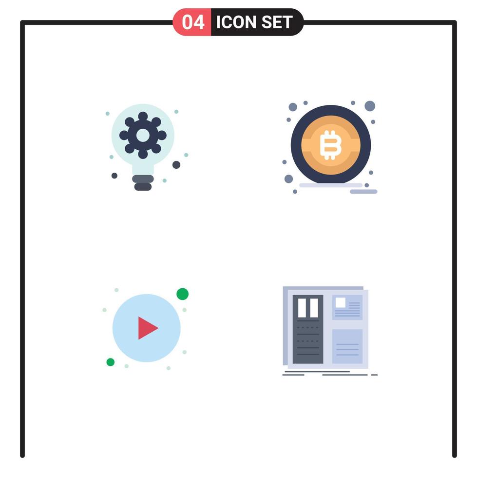pacote do 4 moderno plano ícones sinais e símbolos para rede impressão meios de comunicação tal Como criativo Projeto engrenagem Setas; flechas interface editável vetor Projeto elementos