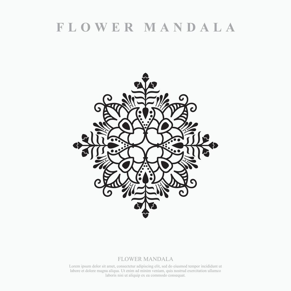 mandala de flores. elementos decorativos vintage. padrão oriental, ilustração vetorial. vetor