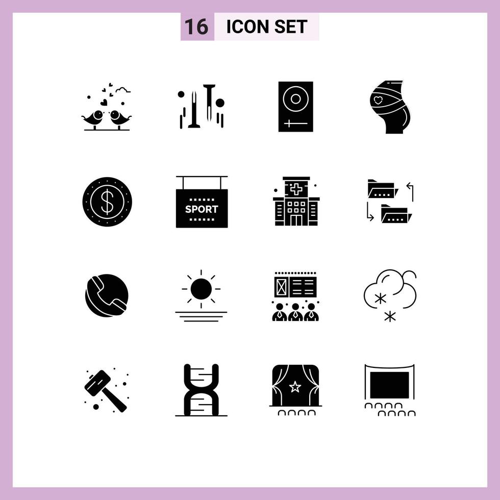 universal ícone símbolos grupo do 16 moderno sólido glifos do mulheres gravidez console segurança misturador editável vetor Projeto elementos