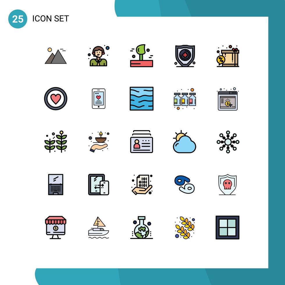 conjunto do 25 moderno ui ícones símbolos sinais para desconto segurança serviço proteção inverno editável vetor Projeto elementos