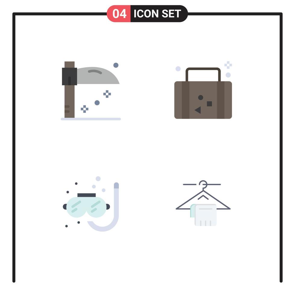 moderno conjunto do 4 plano ícones e símbolos tal Como dia das Bruxas mergulho feriado viagem verão editável vetor Projeto elementos