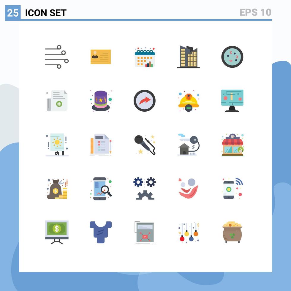 25 do utilizador interface plano cor pacote do moderno sinais e símbolos do bactérias escritório identidade cartão construção pontos editável vetor Projeto elementos