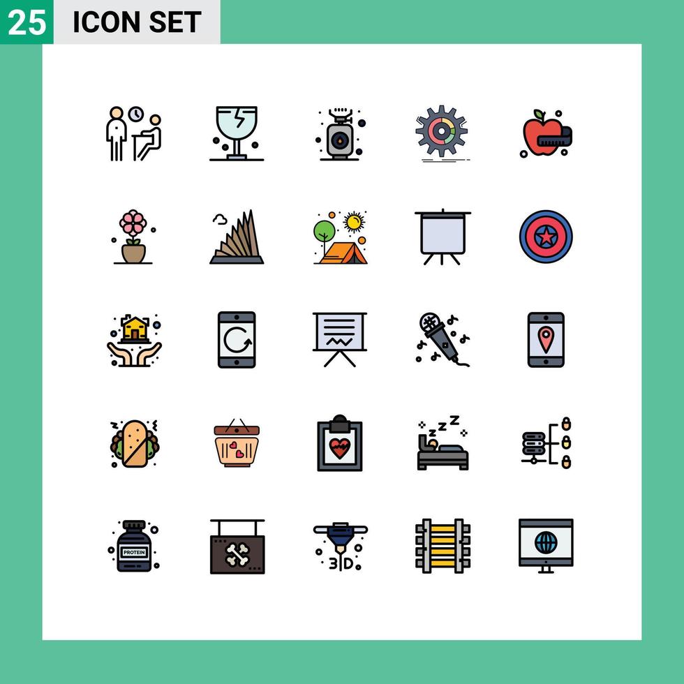 estoque vetor ícone pacote do 25 linha sinais e símbolos para processo dados logístico configuração gás editável vetor Projeto elementos