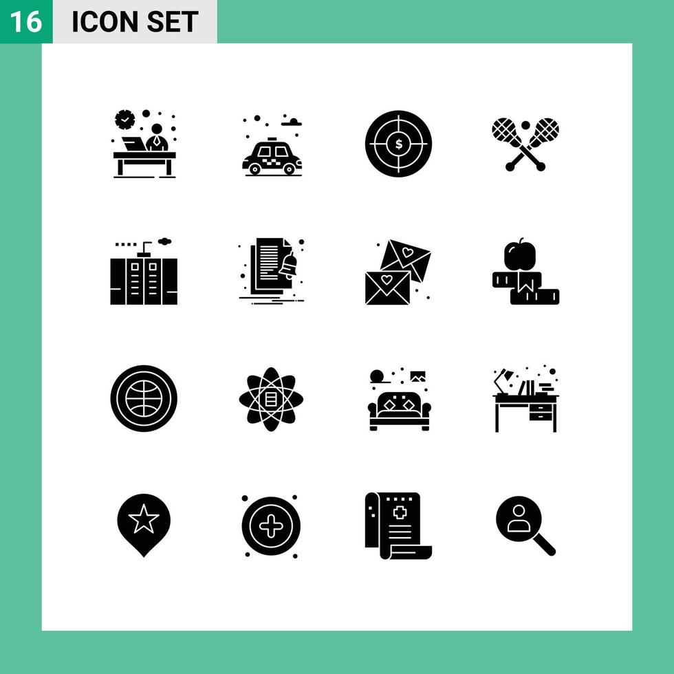 conjunto do 16 moderno ui ícones símbolos sinais para eletricidade bastão público lacrosse alvo editável vetor Projeto elementos