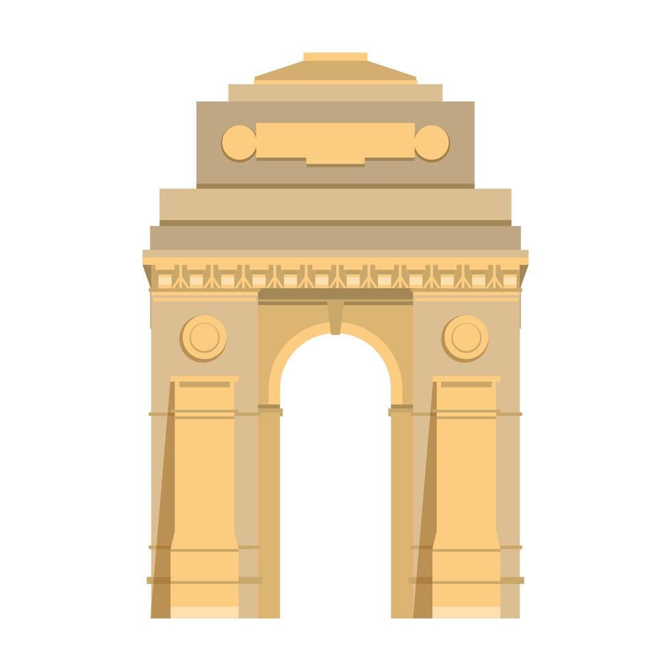 símbolo de construção de emblema de portal indiano isolado vetor