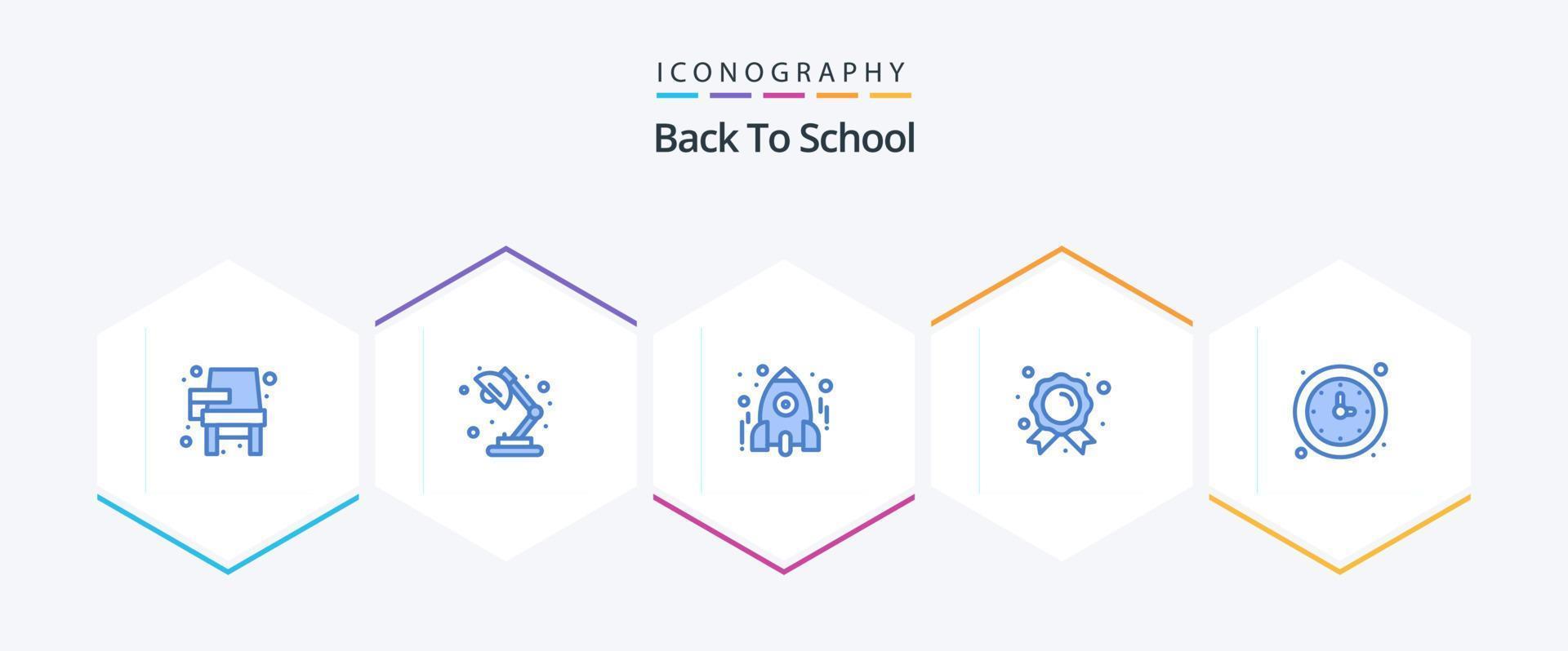 costas para escola 25 azul ícone pacote Incluindo Educação. distintivo. escola. conquista. escola vetor