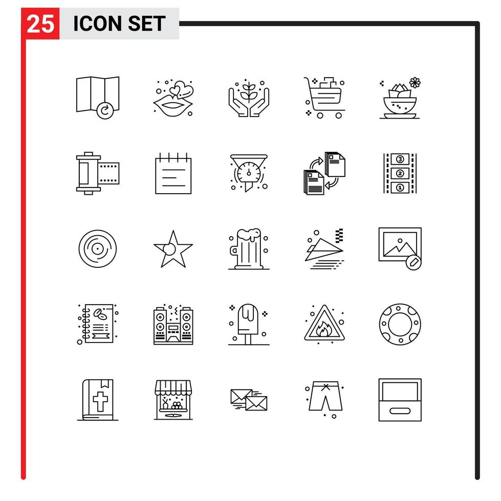 universal ícone símbolos grupo do 25 moderno linhas do local presente jardim comércio Comprar editável vetor Projeto elementos
