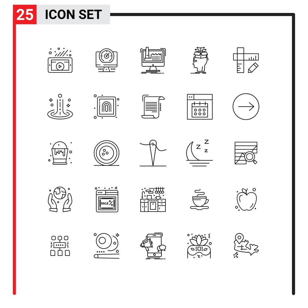 Móvel interface linha conjunto do 25 pictogramas do partilha cabeça digital Extração produtos editável vetor Projeto elementos