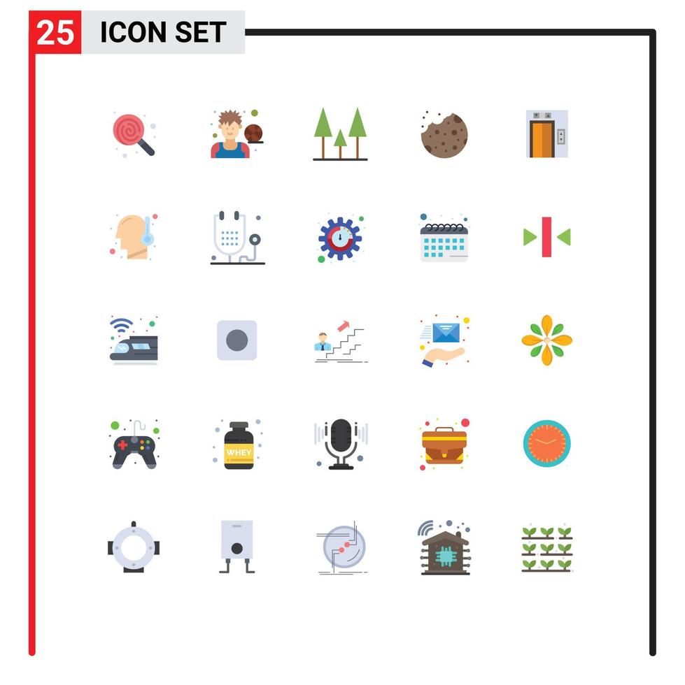 moderno conjunto do 25 plano cores e símbolos tal Como construção Comida jogador sobremesa assar editável vetor Projeto elementos