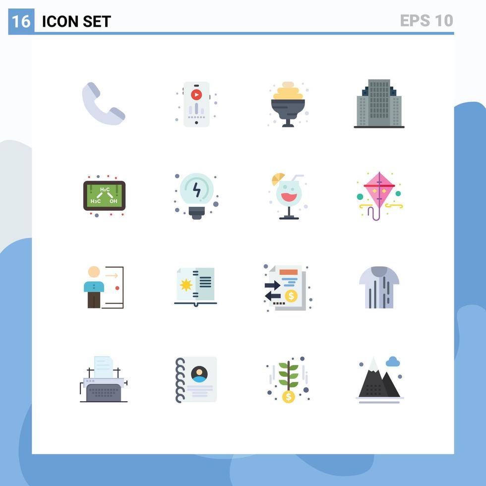 16 criativo ícones moderno sinais e símbolos do debate Fórmula doce etanol companhia editável pacote do criativo vetor Projeto elementos