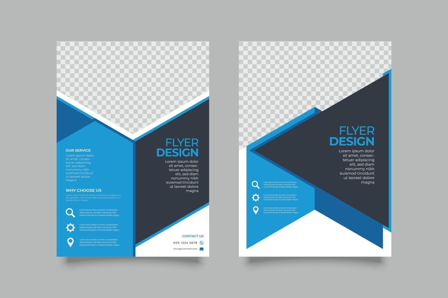 design de modelo de flyer dinâmico com formas abstratas vetor