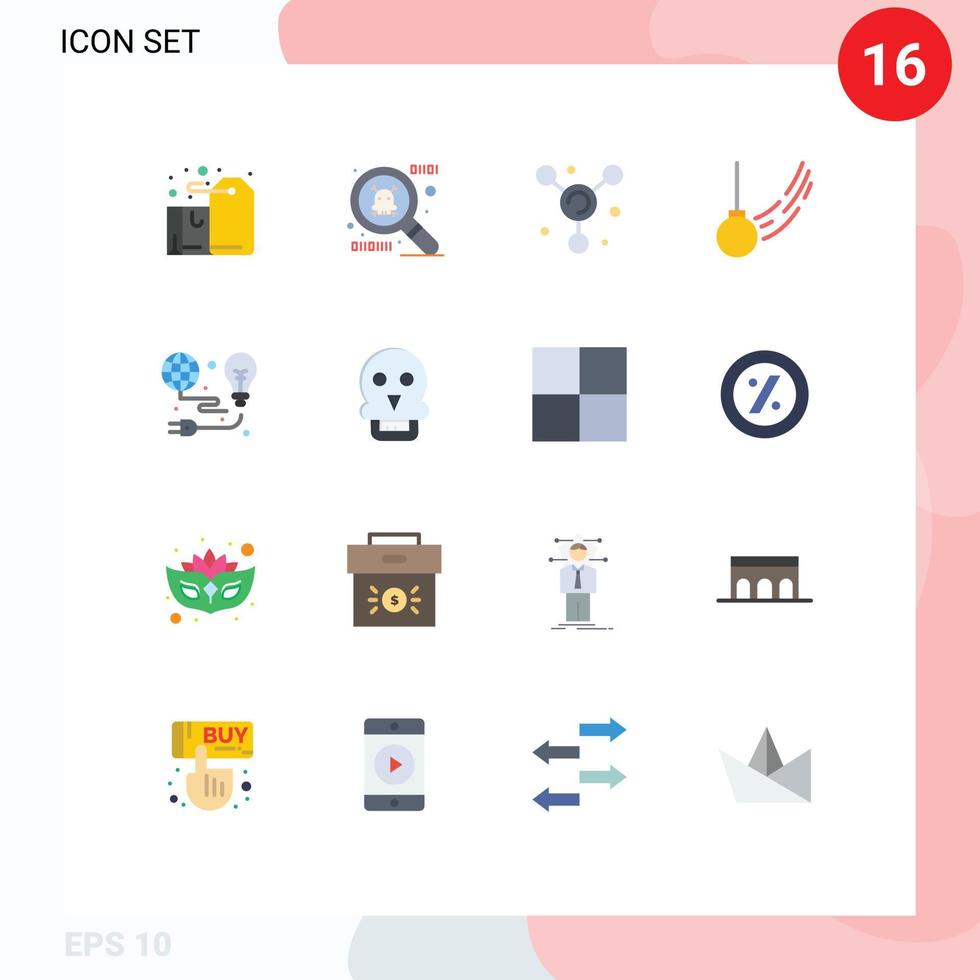 16 do utilizador interface plano cor pacote do moderno sinais e símbolos do terra verde Ciência proteção bola editável pacote do criativo vetor Projeto elementos