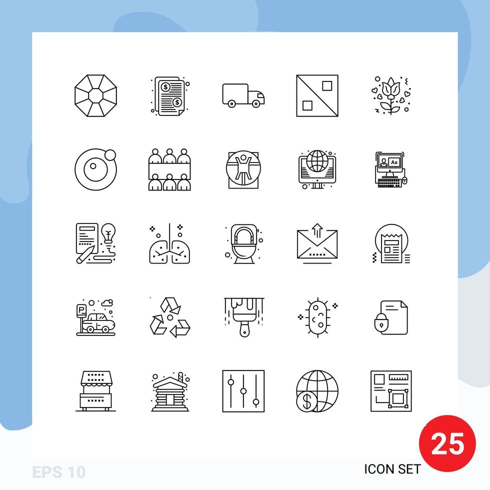 25 criativo ícones moderno sinais e símbolos do lua amor logística flor Projeto editável vetor Projeto elementos