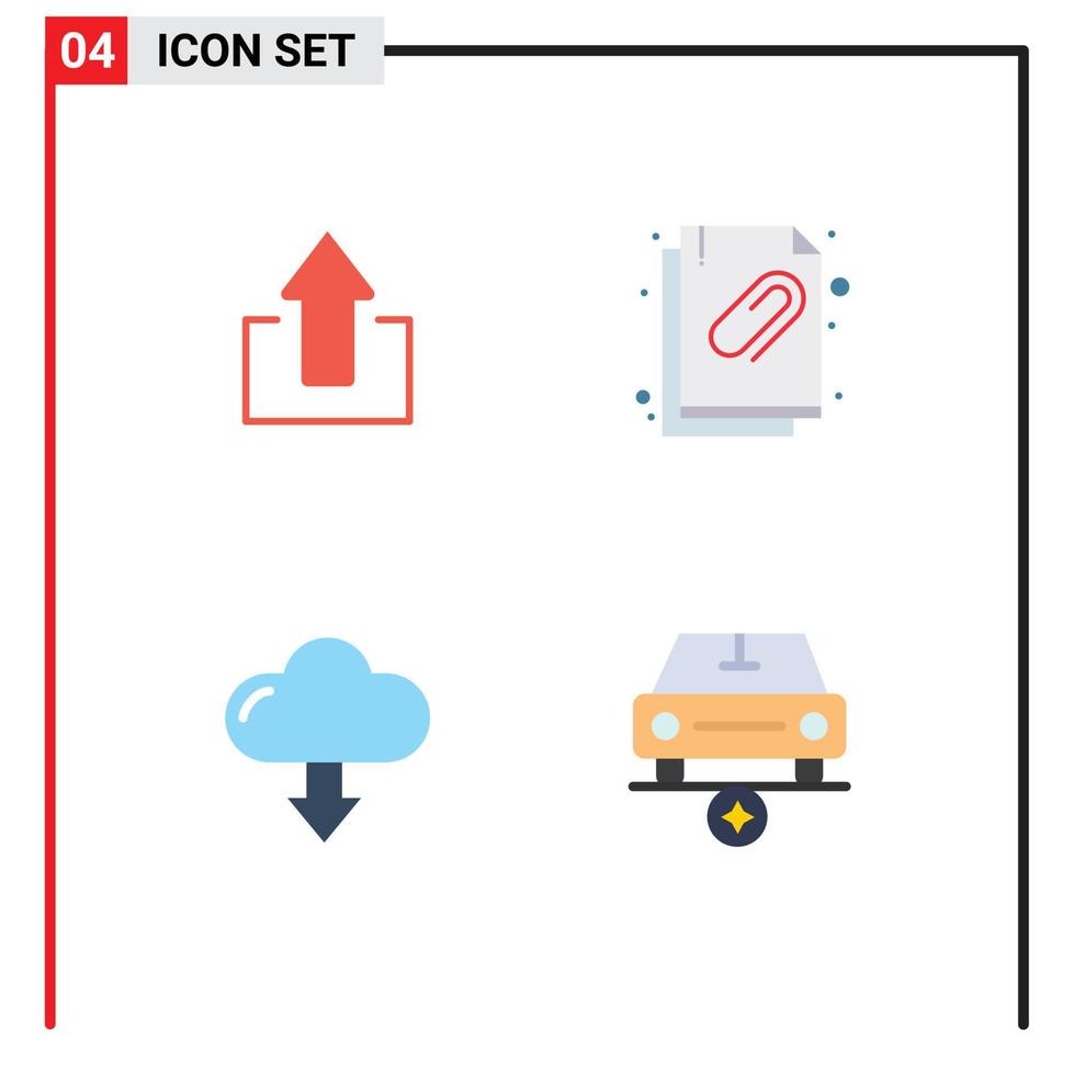 4 do utilizador interface plano ícone pacote do moderno sinais e símbolos do seta seta Envio documento baixar editável vetor Projeto elementos