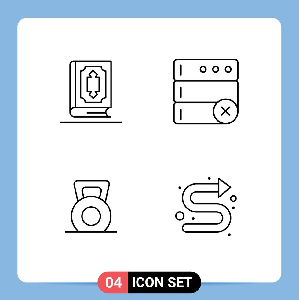 4 linha conceito para sites Móvel e apps Alcorão ginástica Ramadhan excluir lift editável vetor Projeto elementos