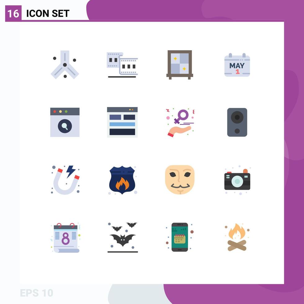 conjunto do 16 comercial plano cores pacote para comunicação Mac interior aplicativo dia editável pacote do criativo vetor Projeto elementos
