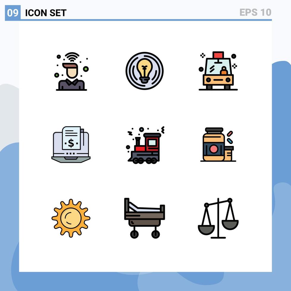estoque vetor ícone pacote do 9 linha sinais e símbolos para digital modelo criativo inscrição veículo editável vetor Projeto elementos