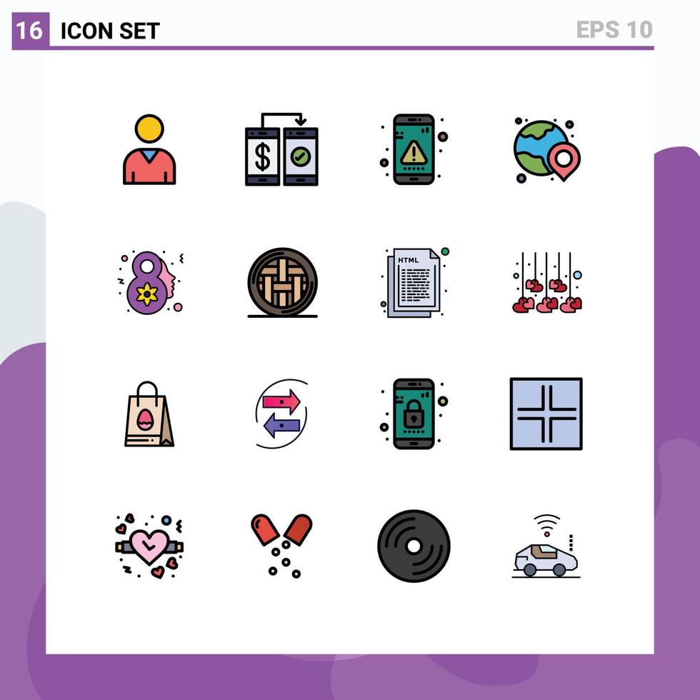 do utilizador interface pacote do 16 básico plano cor preenchidas linhas do oito marcha localização aplicativo globo mensagem editável criativo vetor Projeto elementos