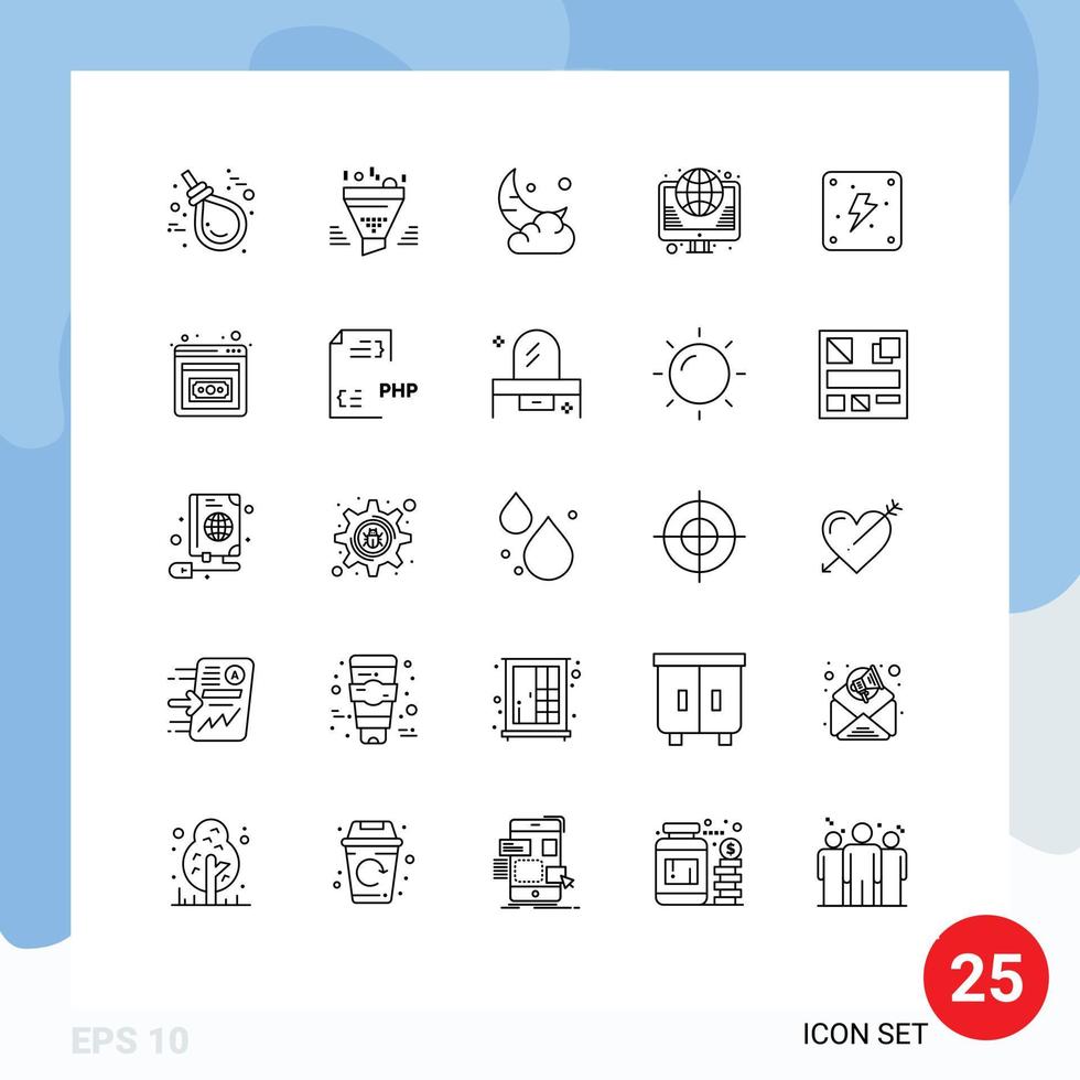 conjunto do 25 moderno ui ícones símbolos sinais para Internet globo ferramenta Novo Ramadã editável vetor Projeto elementos