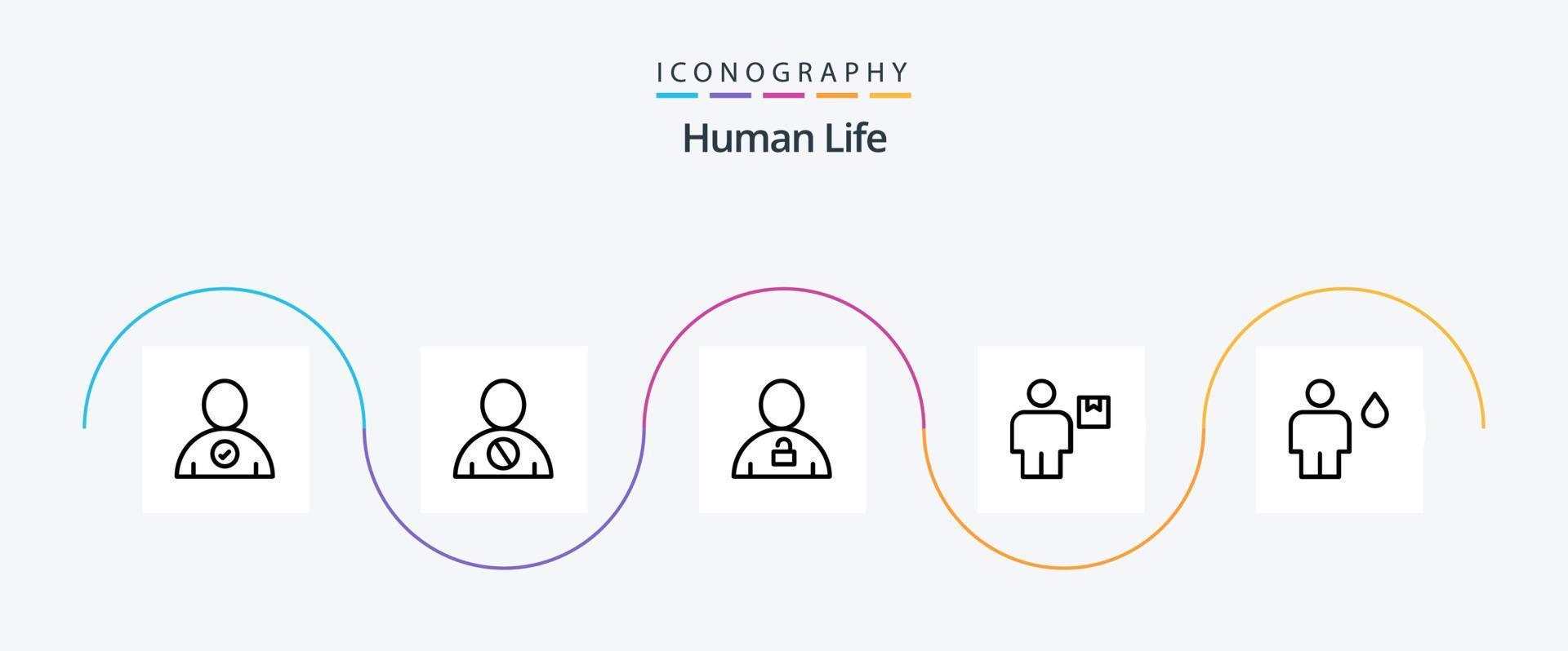 humano linha 5 ícone pacote Incluindo envio. humano. avatar. corpo. desbloqueado vetor