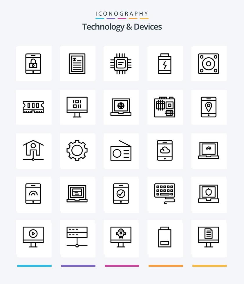 criativo dispositivos 25 esboço ícone pacote tal Como hardware. Difícil disco. dispositivos. gadgets. poder vetor