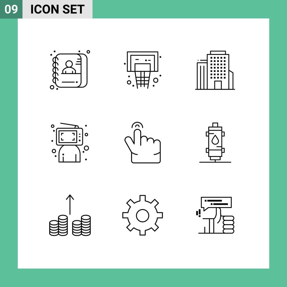 moderno conjunto do 9 esboços e símbolos tal Como gesto pessoa construção conectados clique editável vetor Projeto elementos