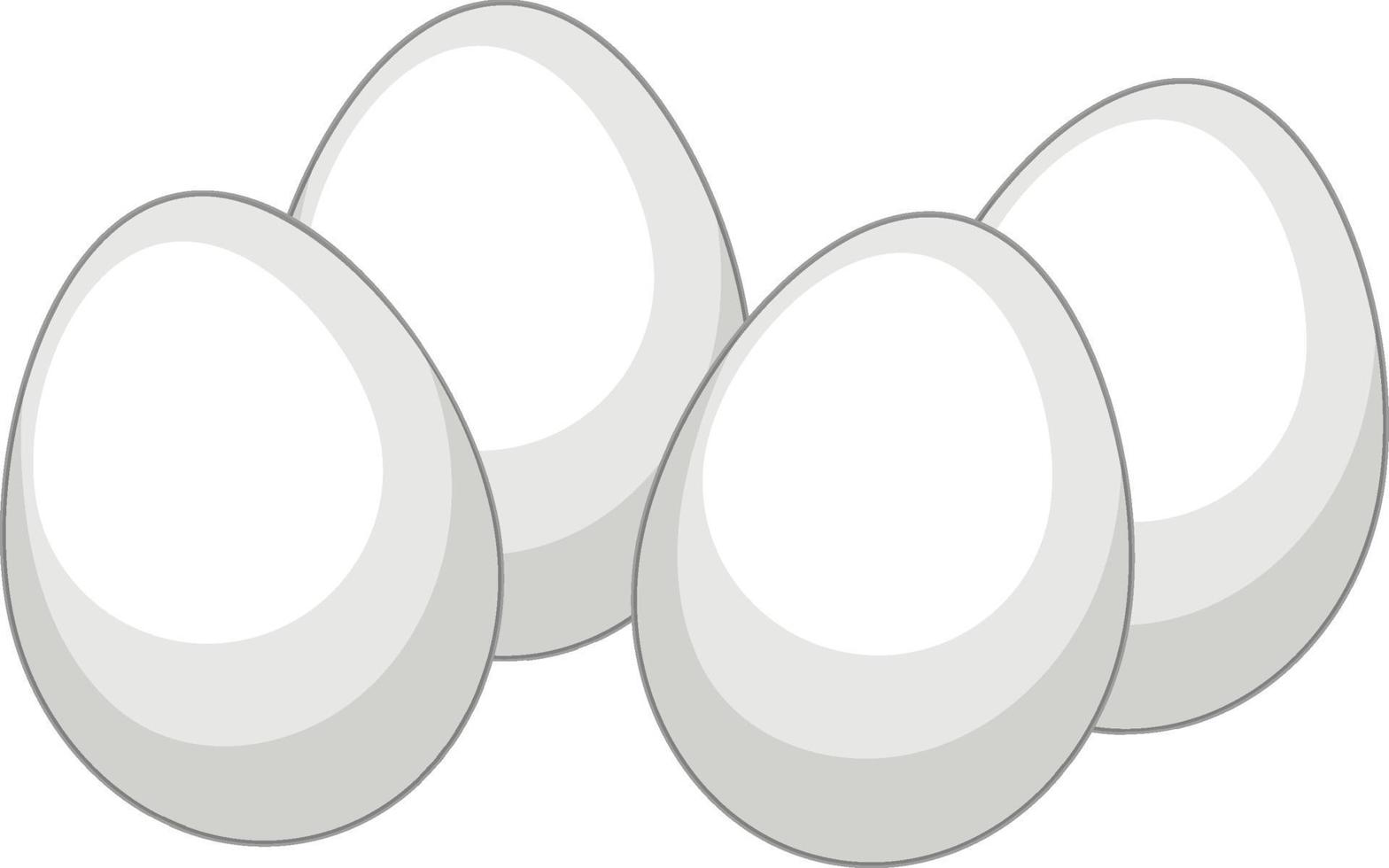 muitos ovos brancos em fundo branco vetor