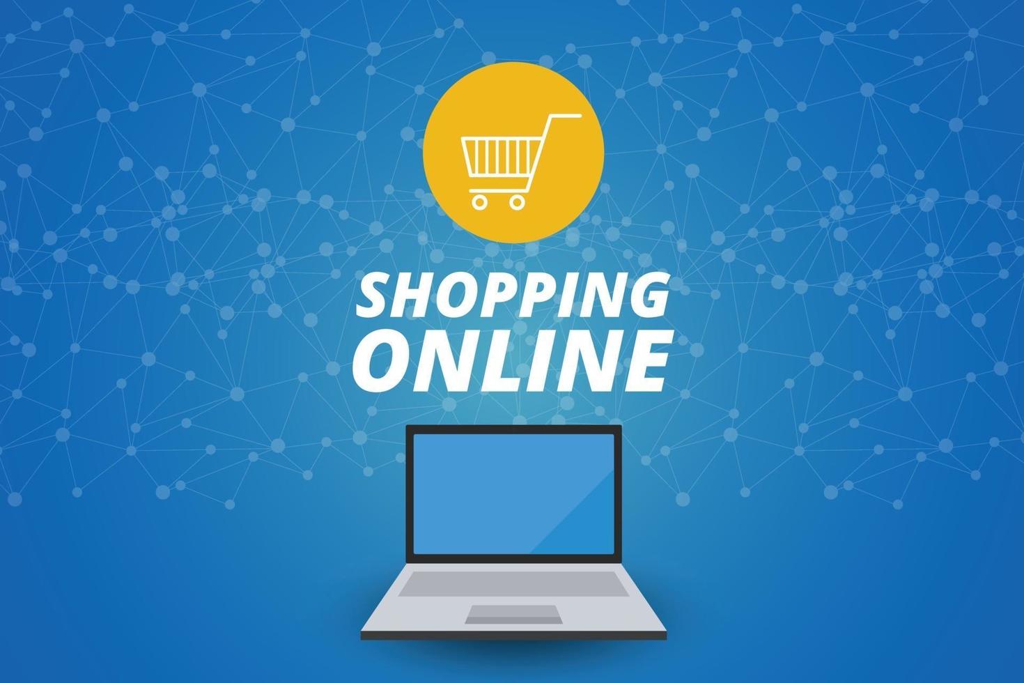 compras online no site, conceito de marketing, desenho vetorial. vetor