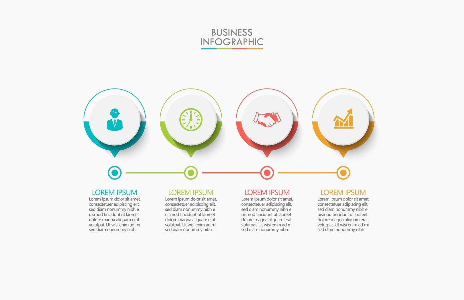 modelo de conexão infográfico moderno com 4 opções vetor