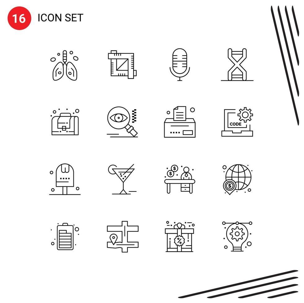 16 criativo ícones moderno sinais e símbolos do o negócio dna estrutura gráfico editor dna hélice biologia editável vetor Projeto elementos