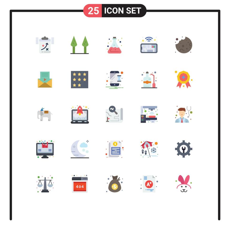 25 plano cor conceito para sites Móvel e apps Comida bolo laboratório telefone mapa editável vetor Projeto elementos