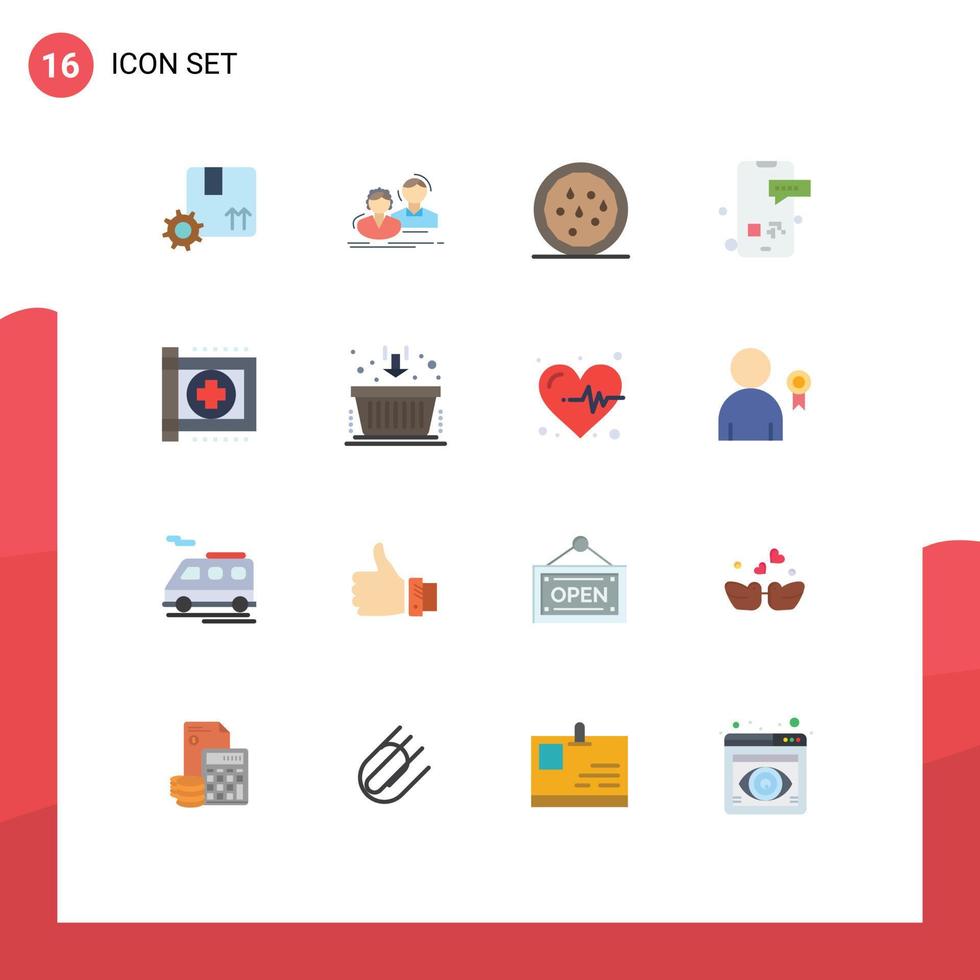 estoque vetor ícone pacote do 16 linha sinais e símbolos para Cuidado Smartphone equipe telefone comunicação editável pacote do criativo vetor Projeto elementos