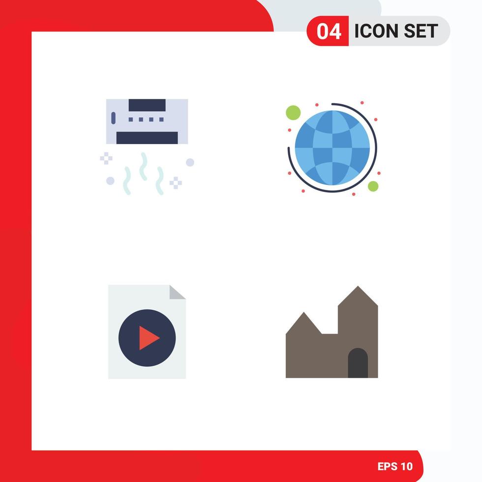 4 do utilizador interface plano ícone pacote do moderno sinais e símbolos do ar documento verão global o negócio vídeo editável vetor Projeto elementos