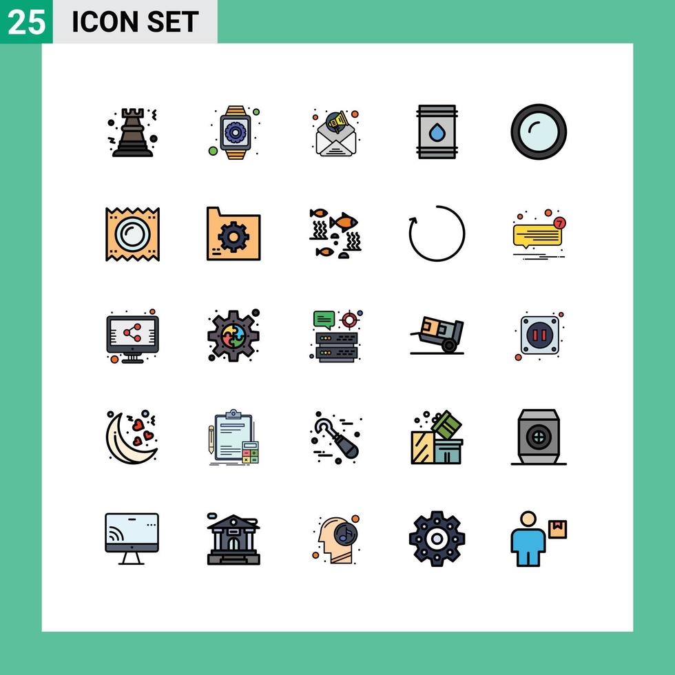 conjunto do 25 moderno ui ícones símbolos sinais para eco combustível configurações óleo o email marketing editável vetor Projeto elementos