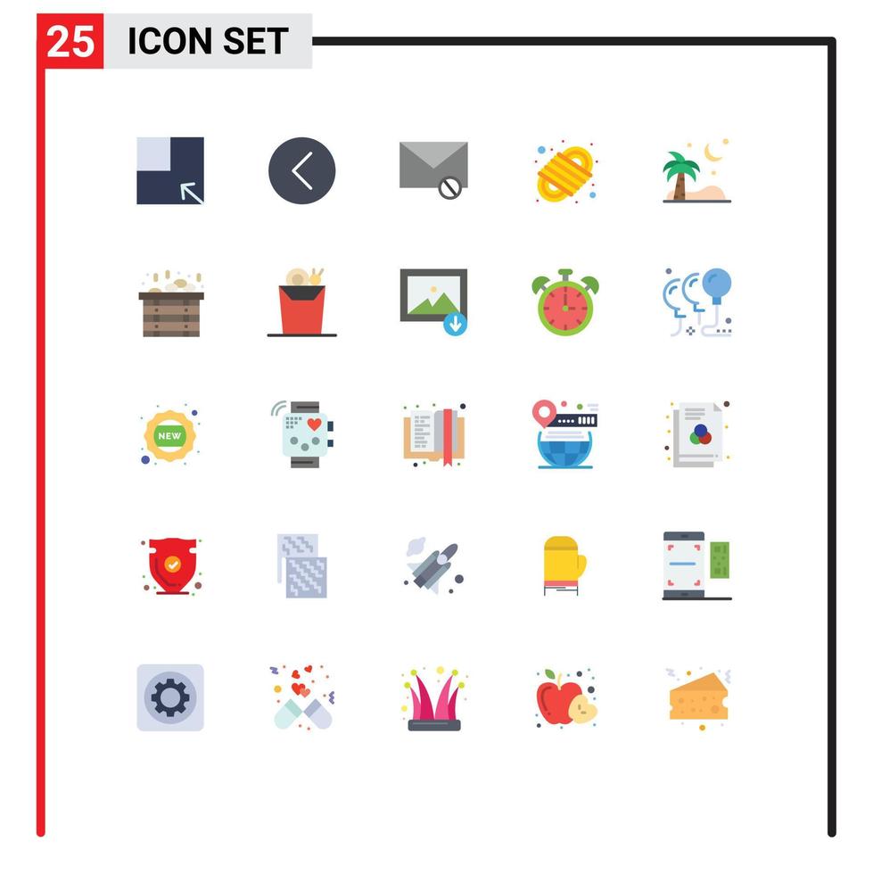 universal ícone símbolos grupo do 25 moderno plano cores do Ramadã pára cordão envelope nó Spam editável vetor Projeto elementos