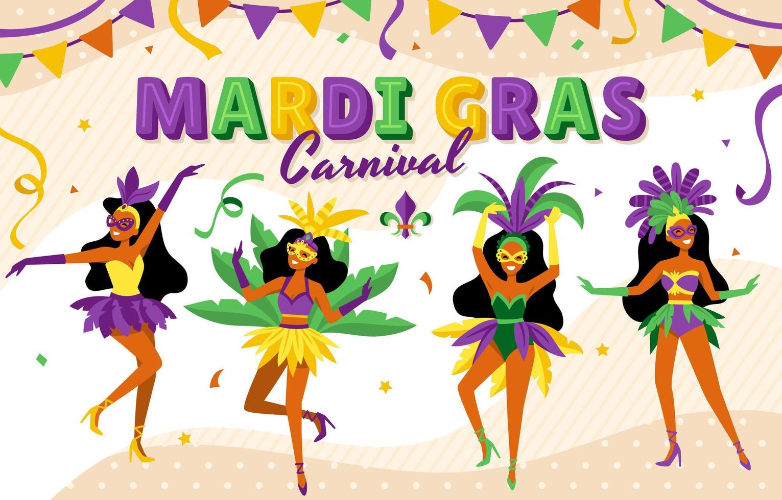 celebração carnaval de mardi gras vetor